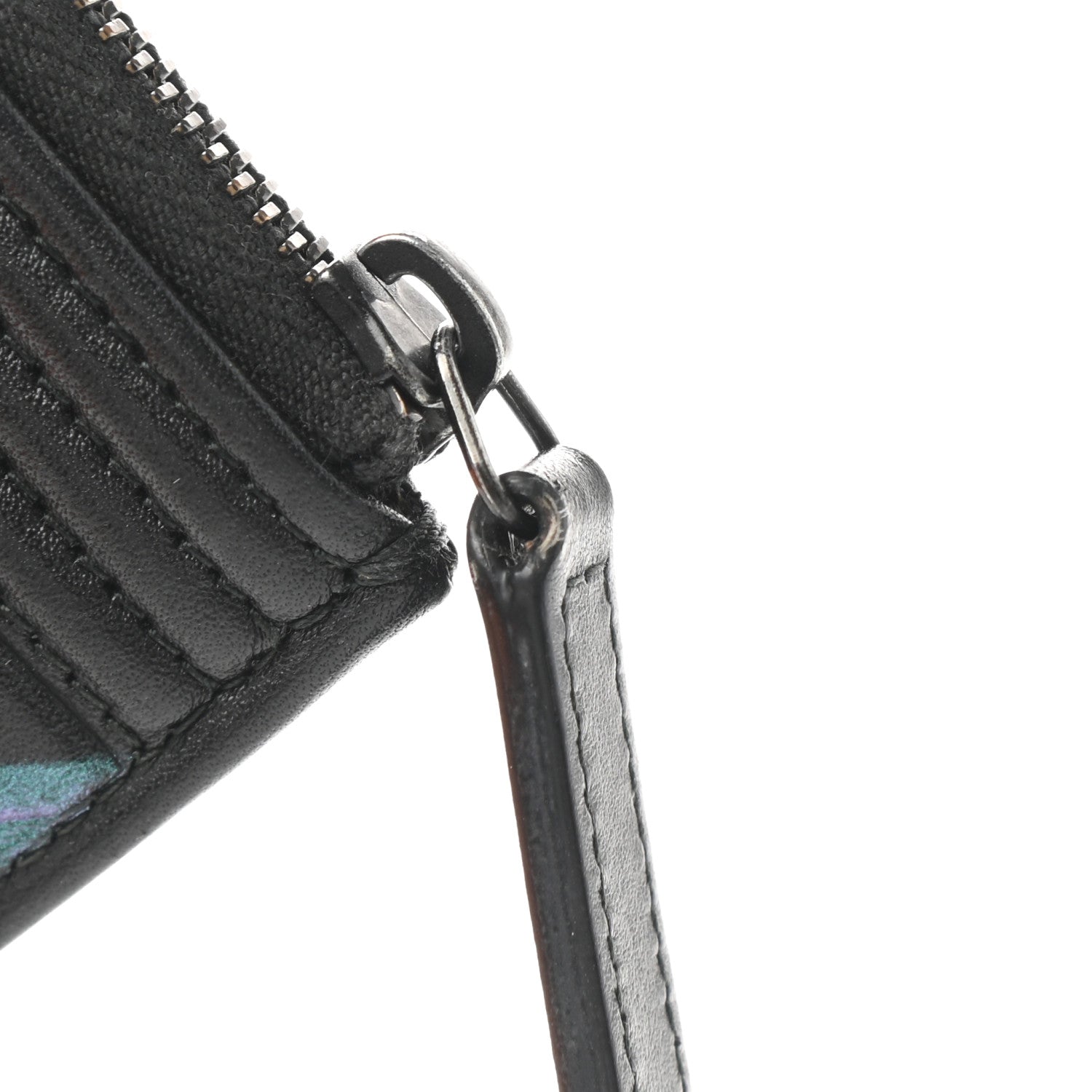 Chanel Calfskin Painted Chevron Embossed Large Boy Zip Pouch Black 9 of 9