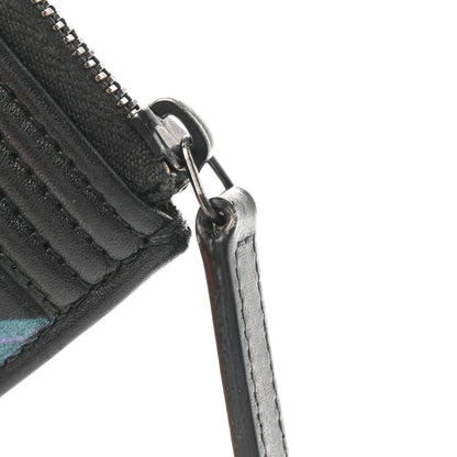 Chanel Calfskin Painted Chevron Embossed Large Boy Zip Pouch Black 9 of 9