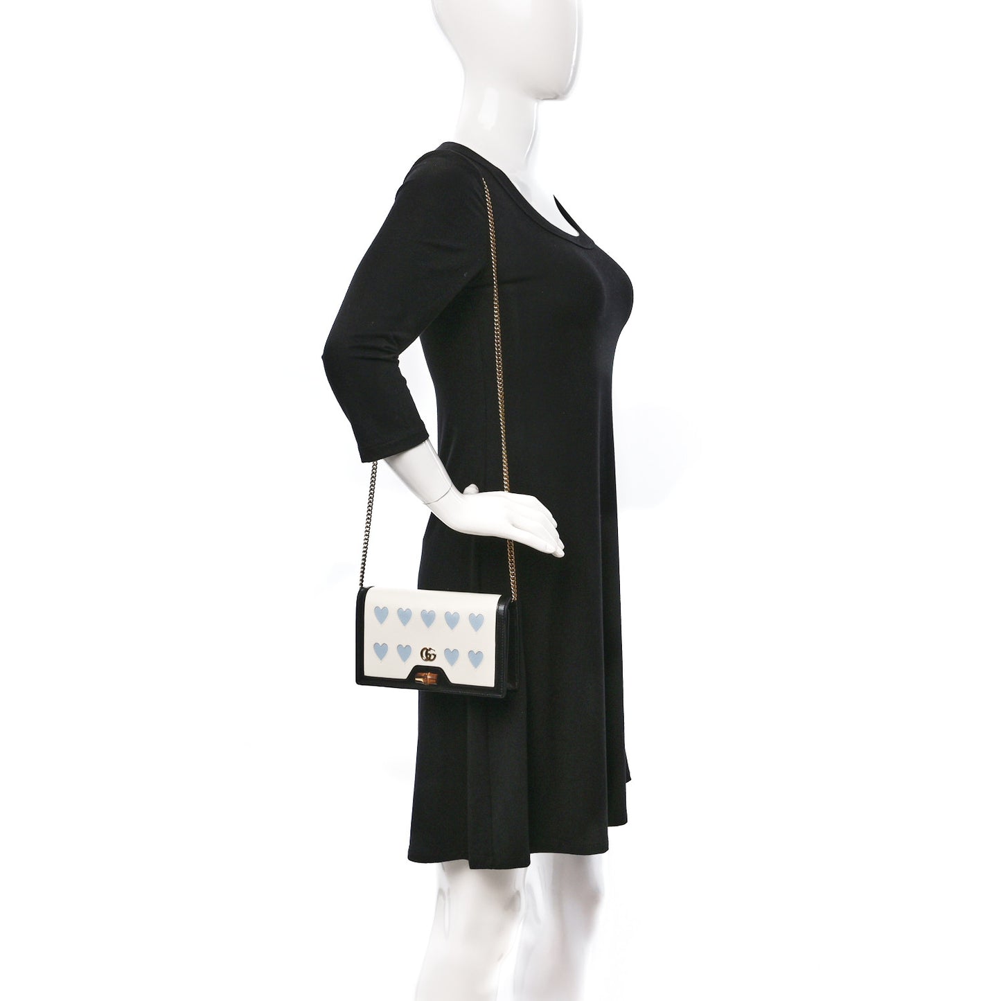 Calfskin Lovelight Mini Diana Chain Bag White Light Blue