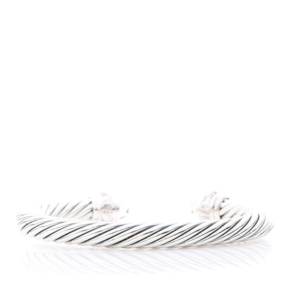 David Yurman Sterling Silver Diamond Prasiolite 7mm Cable Classics Bracelet 3 of 5