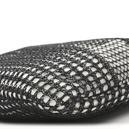 Miu Miu Raffia Effect Linen Logo Ivy Bag Black Natural 10 of 12