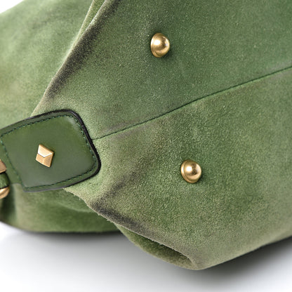 Gucci Suede Monogram Small Boston Green 13 of 19