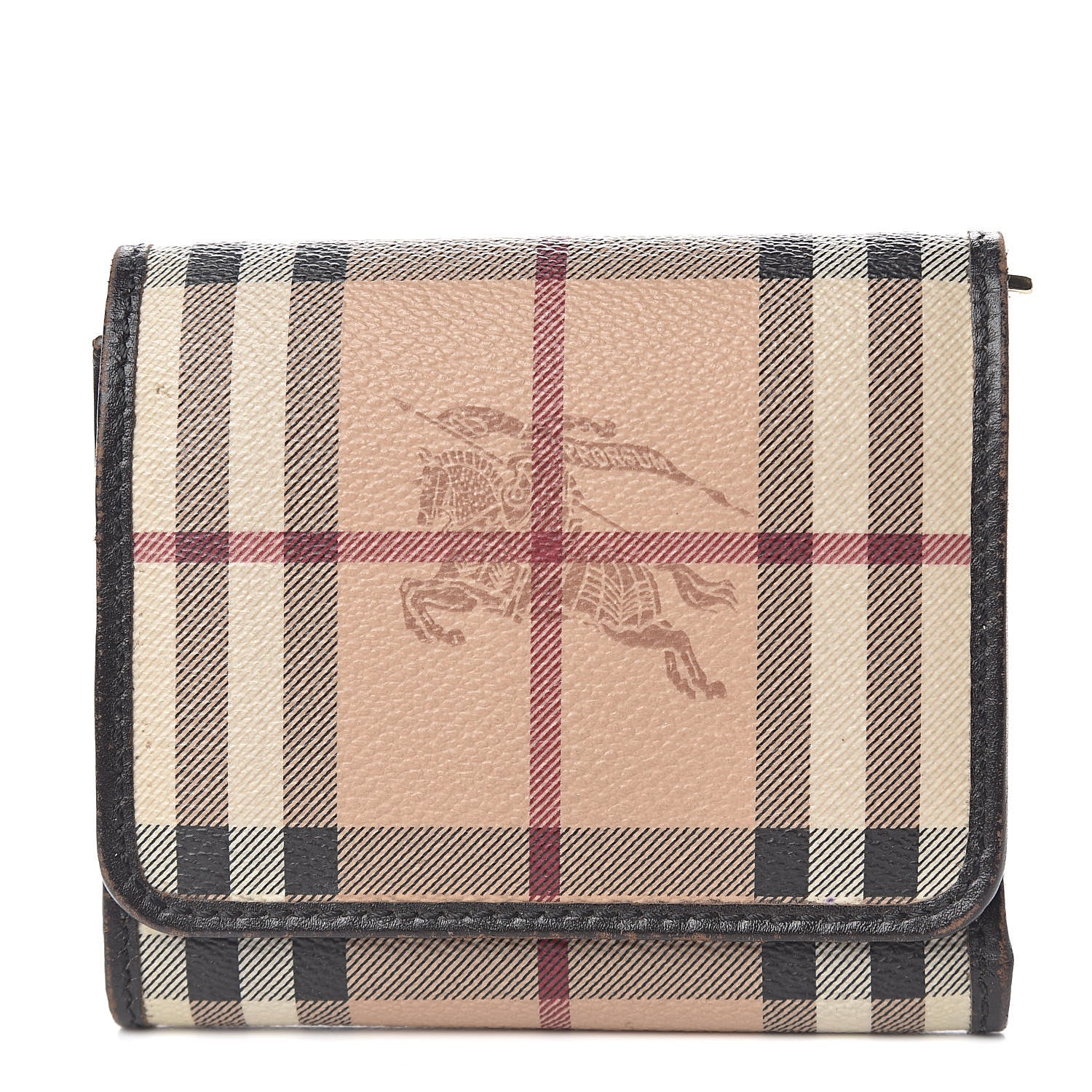Burberry Haymarket Check Medium Leighton Wallet Chocolate 1 of 14
