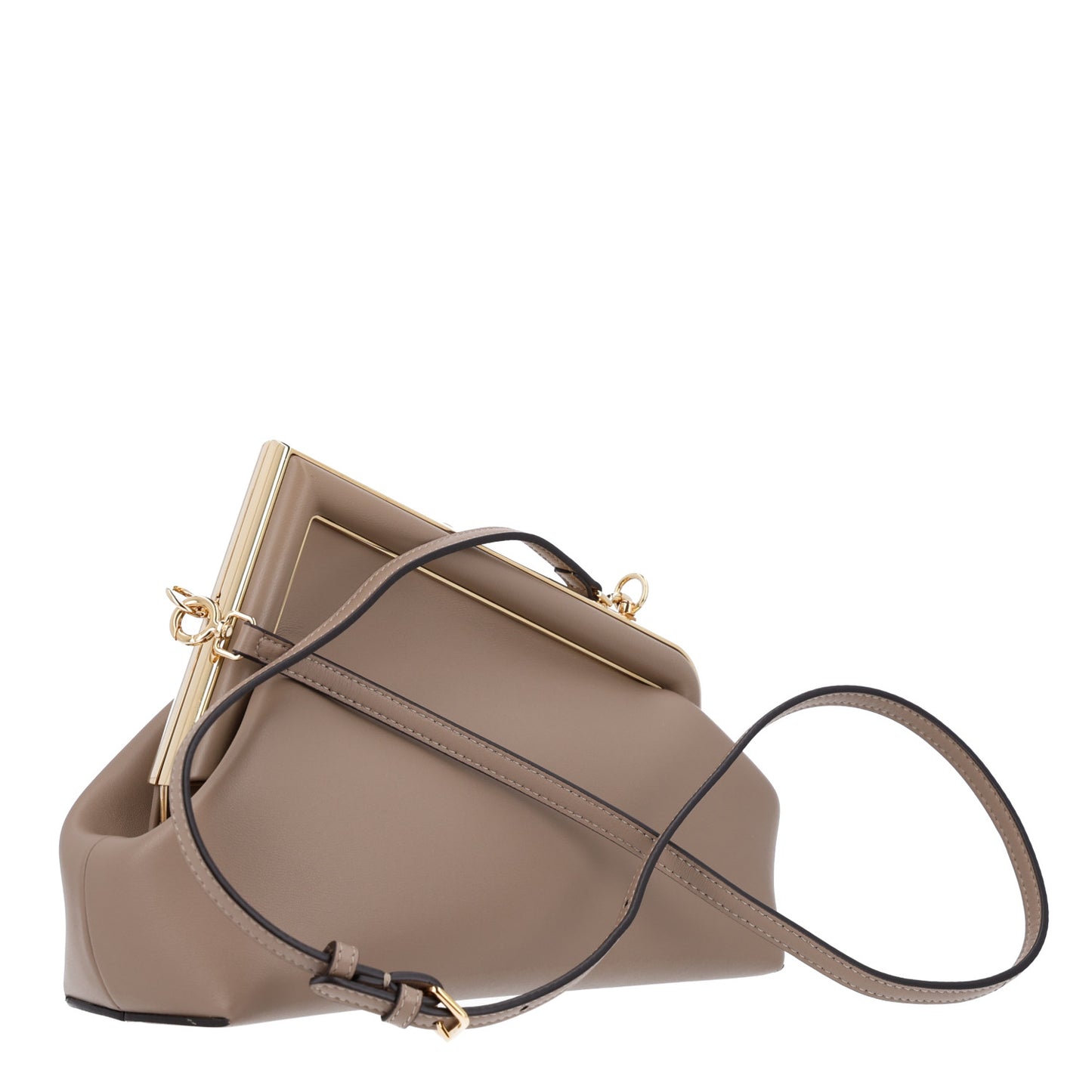 Shiny Nappa Small Fendi First Dove Gray