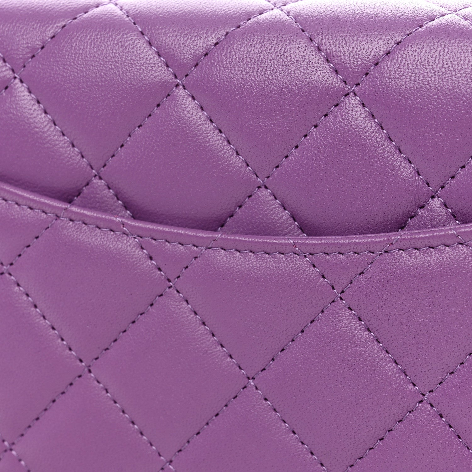 Chanel Lambskin Quilted Wallet On Chain WOC Purple 12 of 15