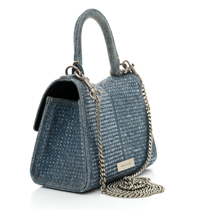 Marc Jacobs Crystal Denim Mini Saint Marc Top Handle Blue 3 of 13