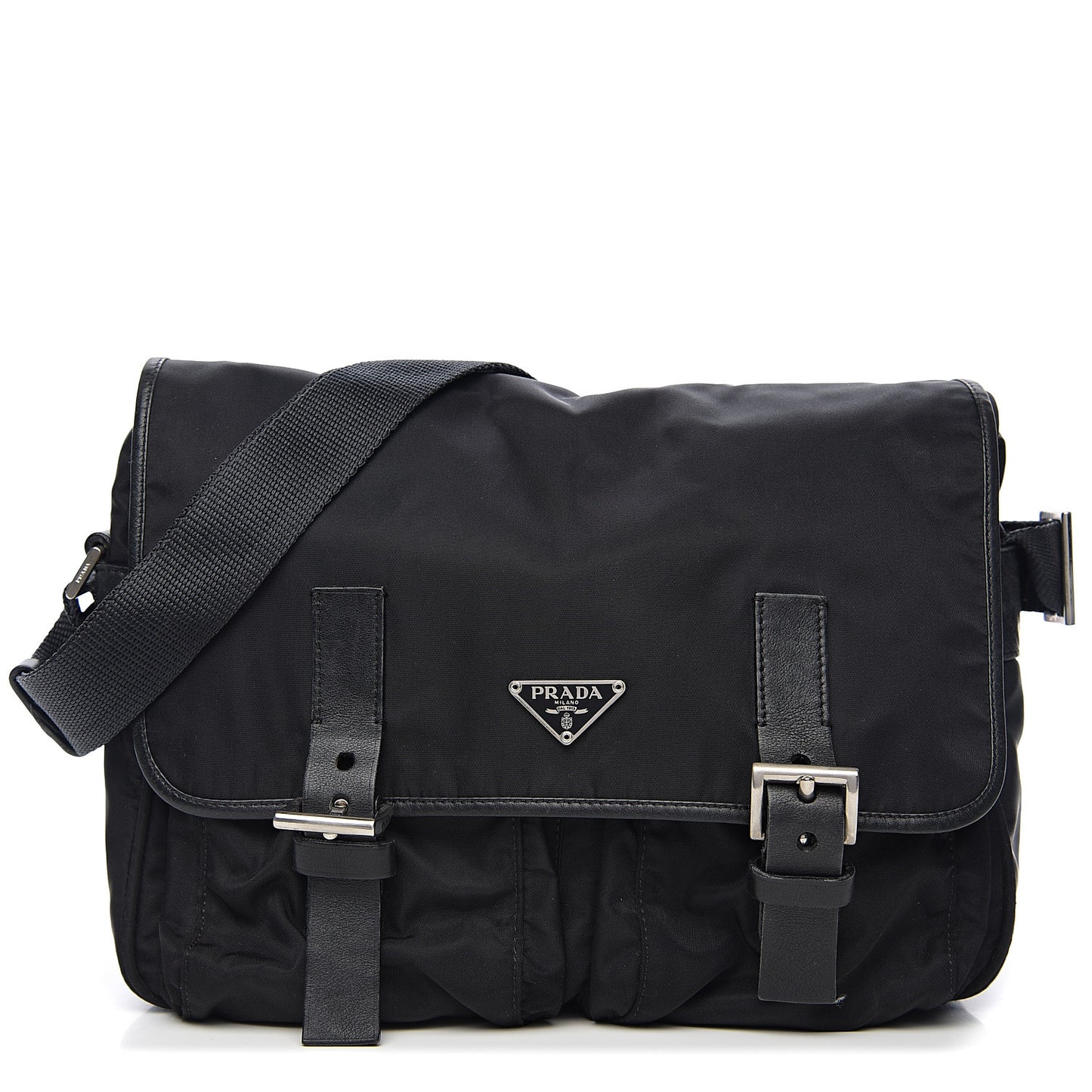 Nylon Vela Messenger Bag Black