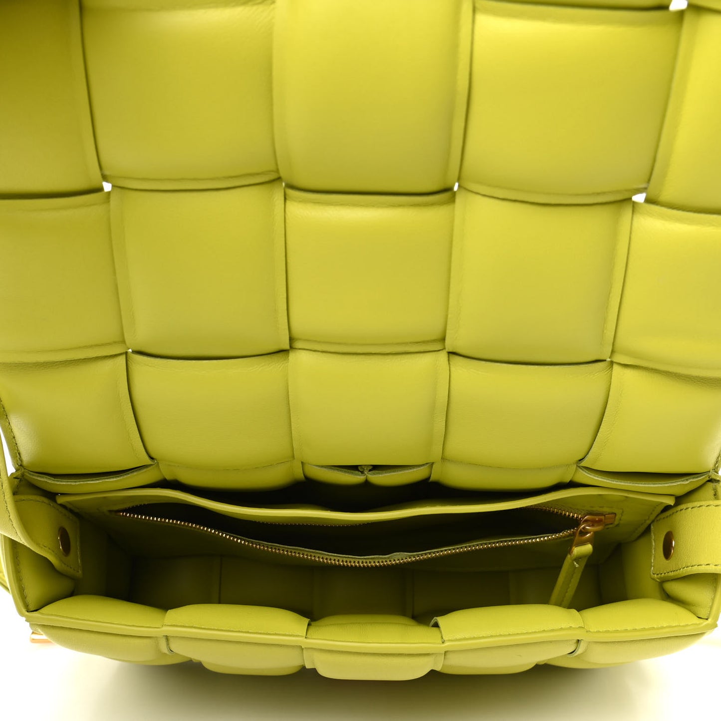 Nappa Maxi Intreccio Padded Cassette Crossbody Bag Kiwi