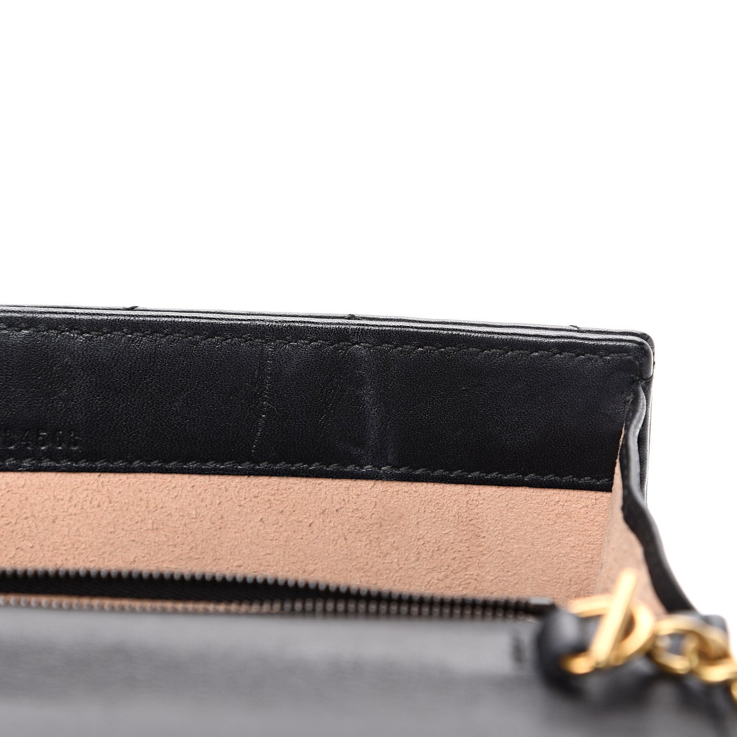 Calfskin Matelasse Mini GG Marmont Chain Wallet Black