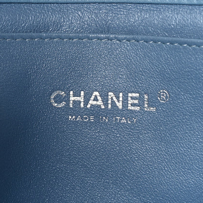 Chanel Patent Quilted Clutch with Chain Flap Blue 6 of 9