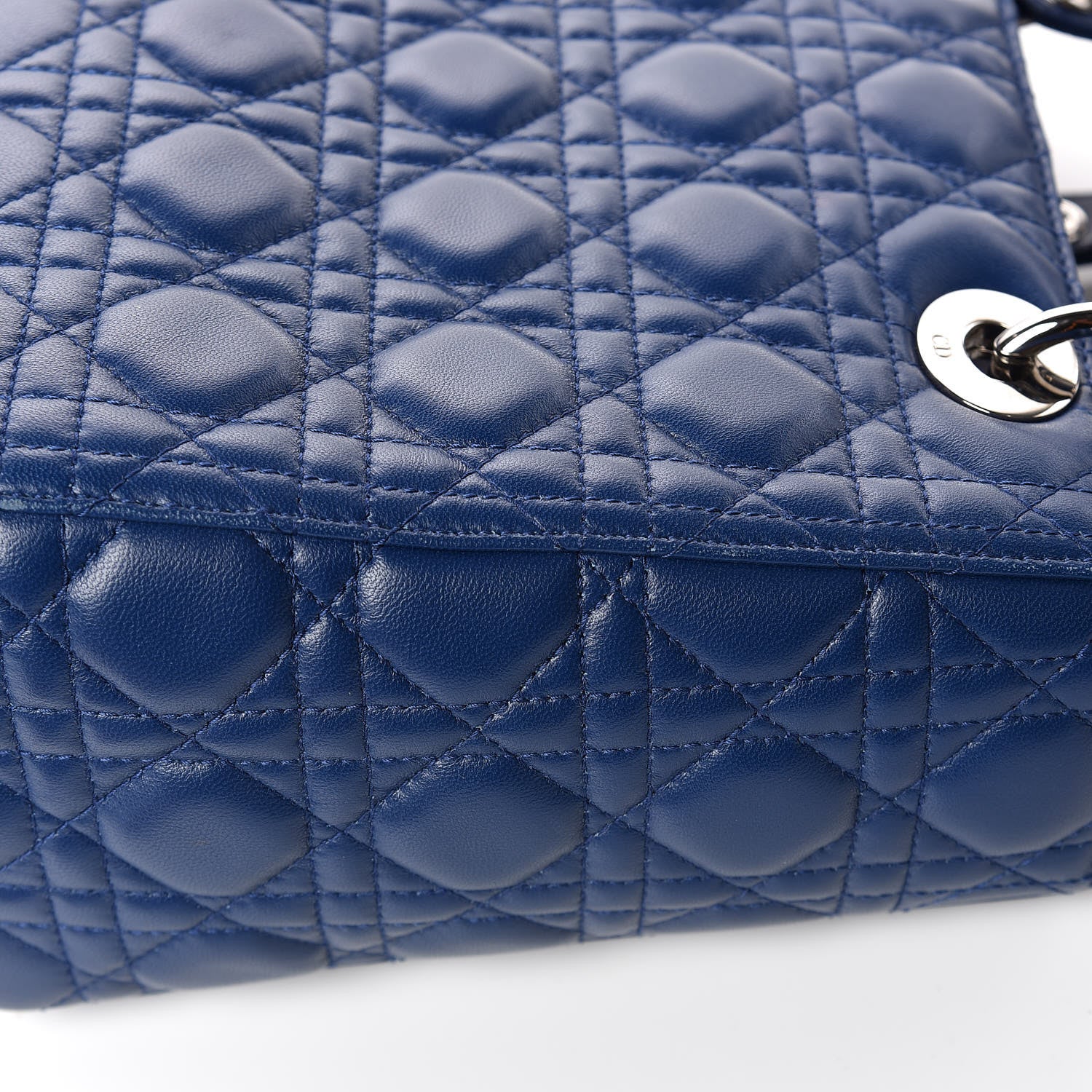 Christian Dior Lambskin Cannage Medium Lady Dior Navy 15 of 17