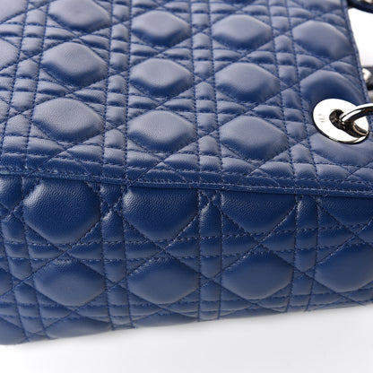 Christian Dior Lambskin Cannage Medium Lady Dior Navy 15 of 17