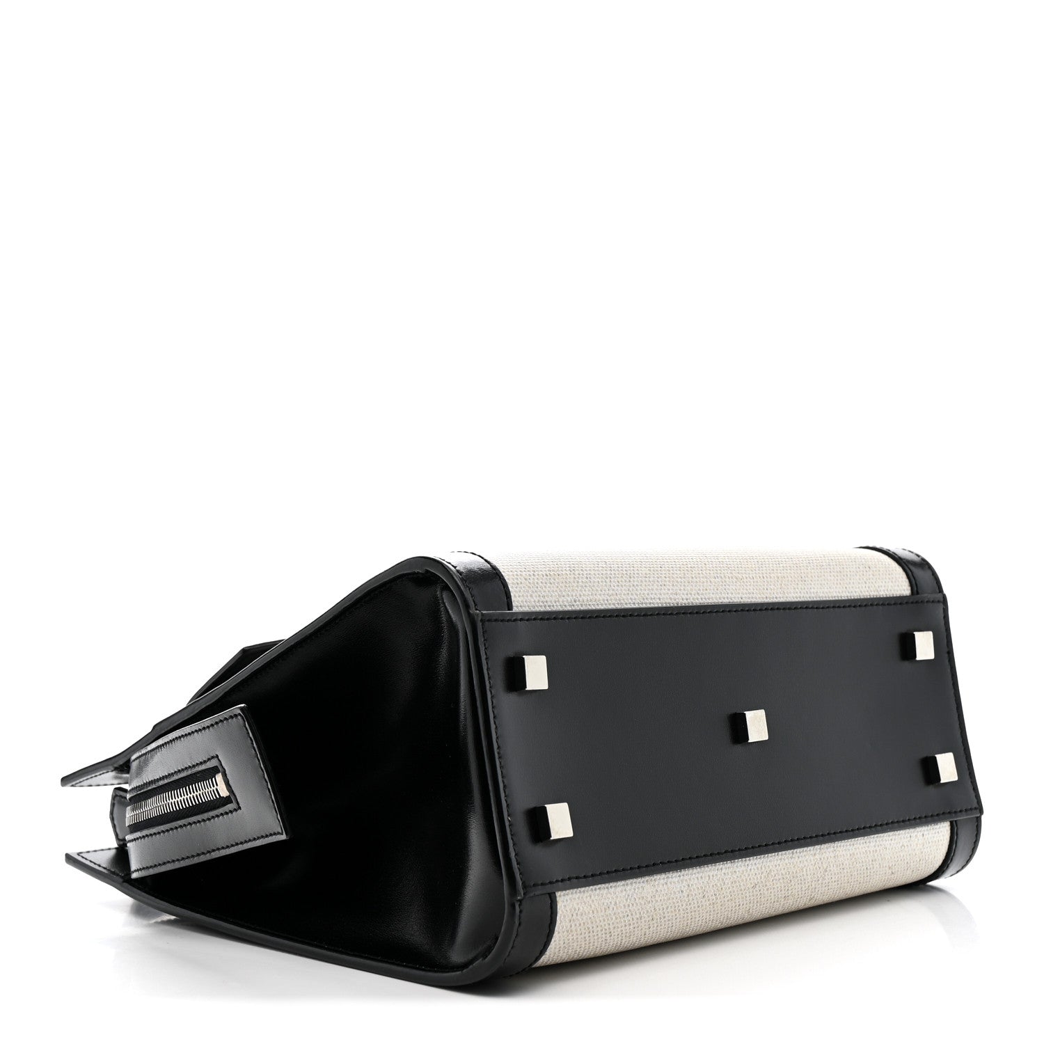 Saint Laurent Canvas Calfskin Small Uptown Tote Black 4 of 11