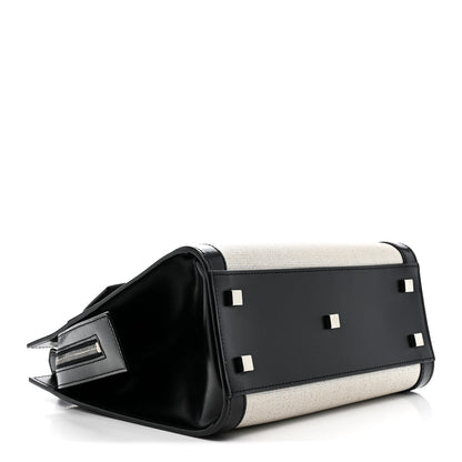 Saint Laurent Canvas Calfskin Small Uptown Tote Black 4 of 11