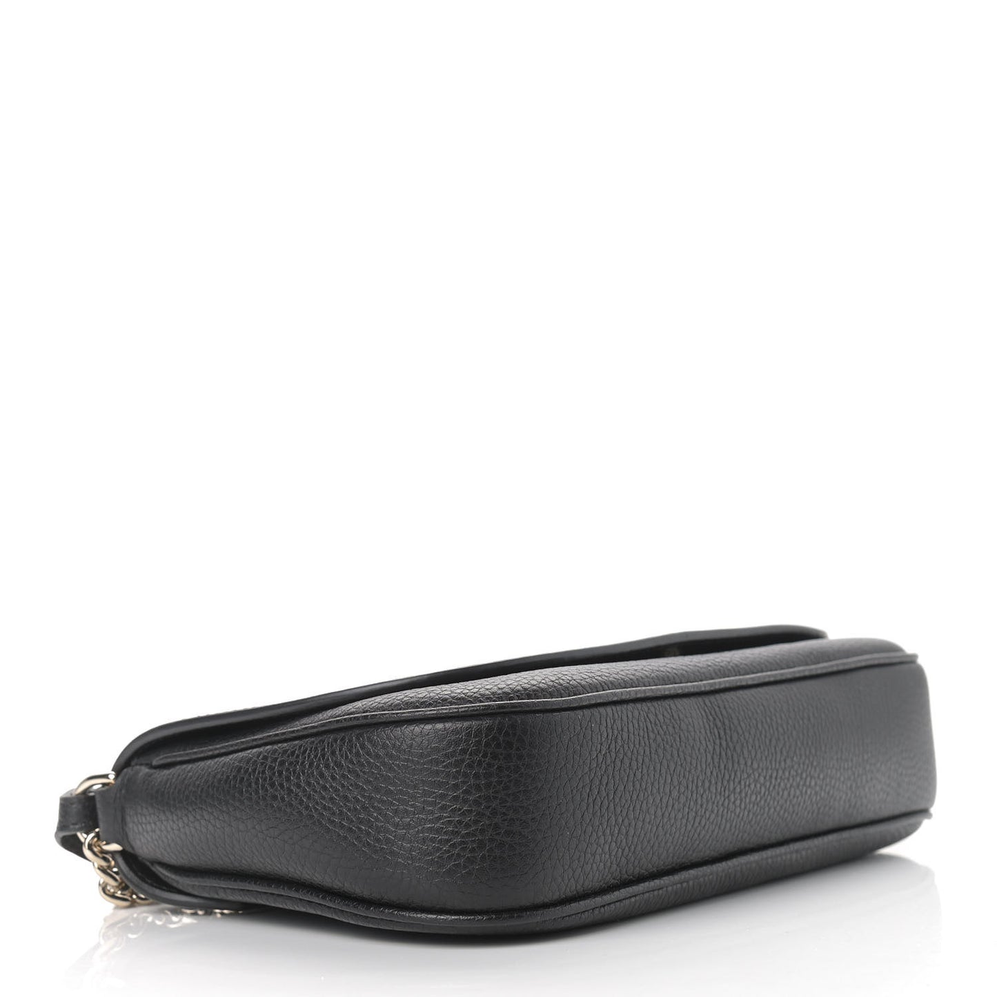Pebbled Calfskin Medium Soho Flap Crossbody Black