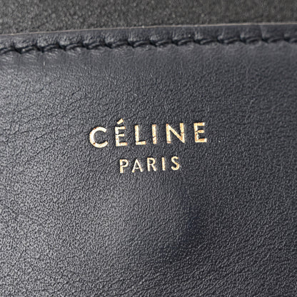 Celine Shiny Smooth Calfskin Medium Frame Shoulder Bag Black Navy 6 of 15
