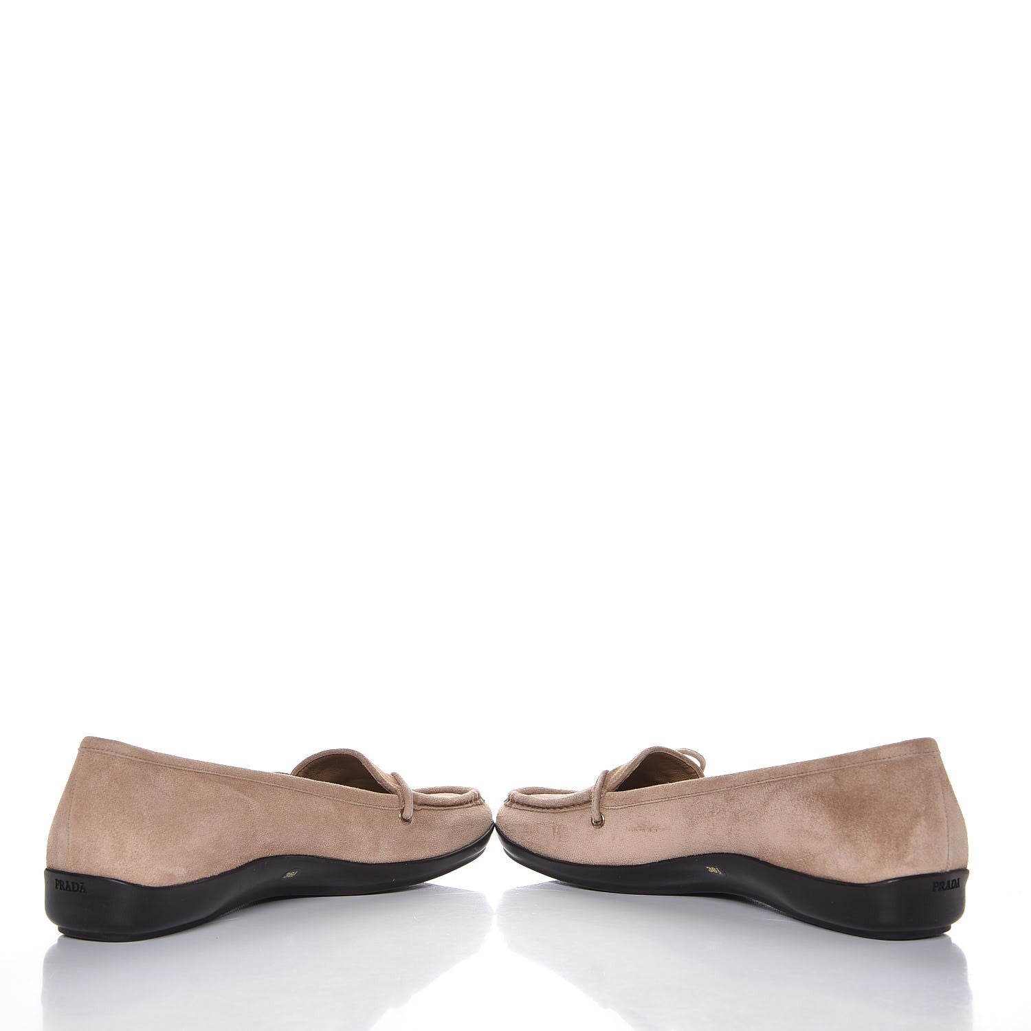 Prada Scamosciato Suede Bow Loafer 36.5 Cammello 9 of 10