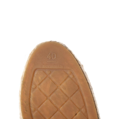 Chanel Lambskin Cap Toe Lace Up Espadrilles 40 Beige Black 8 of 17