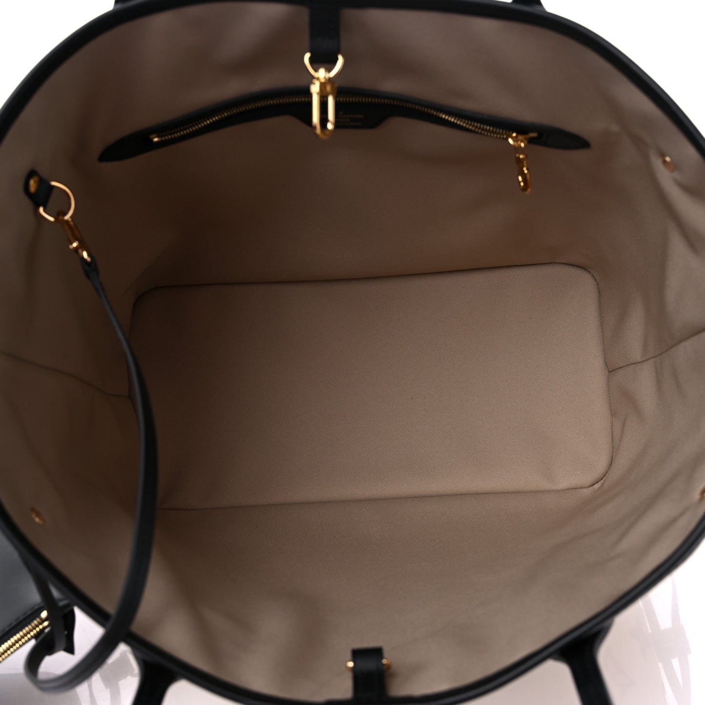 Cotton Monogram Embroidered Neverfull MM Beige Black