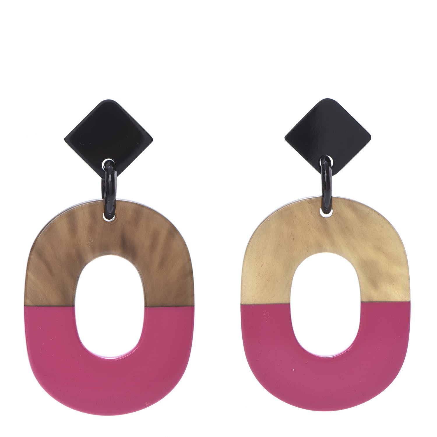 Hermes Buffalo Horn Isthme Earrings Fuchsia 1 of 5