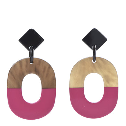 Hermes Buffalo Horn Isthme Earrings Fuchsia 1 of 5
