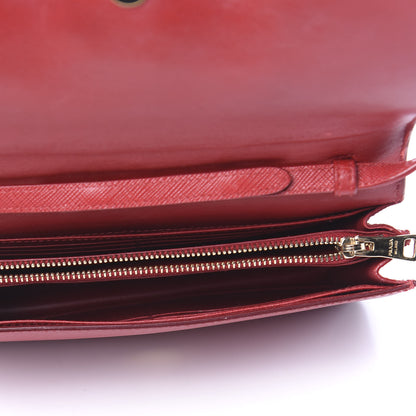 Prada Saffiano Fiocco Bow Flap Wallet Fuoco 5 of 10