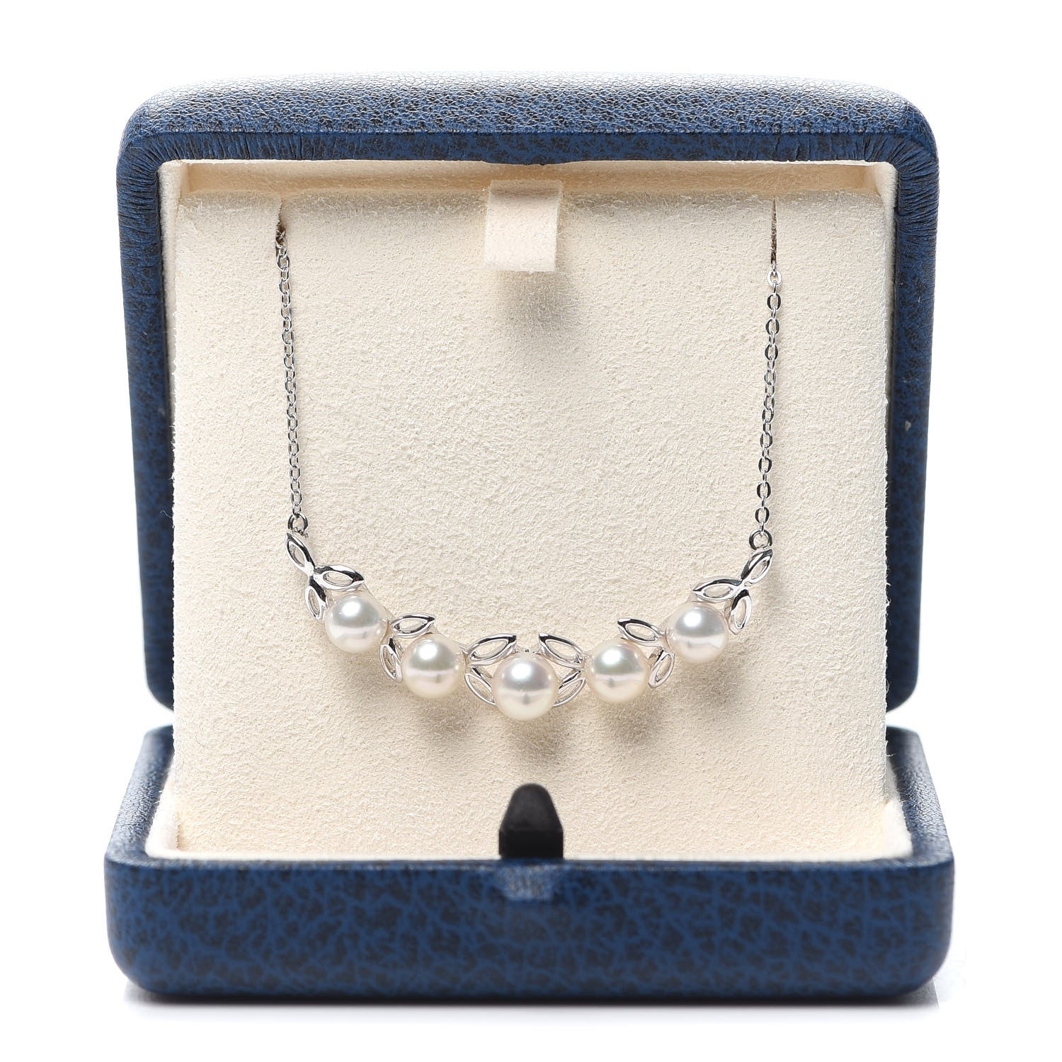 Mikimoto Sterling Silver Akoya Pearl 5.5-6mm Leaf Pendant Necklace 5 of 5