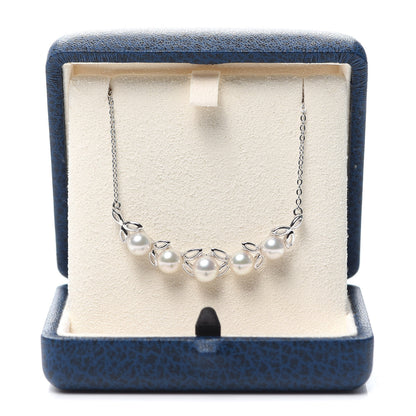 Mikimoto Sterling Silver Akoya Pearl 5.5-6mm Leaf Pendant Necklace 5 of 5