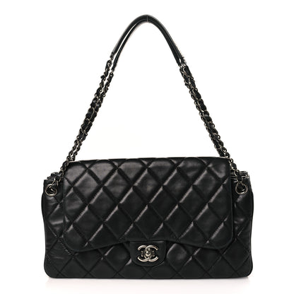 Chanel Lambskin Quilted Chanel 3 Accordion Flap Bag Black 1 of 10