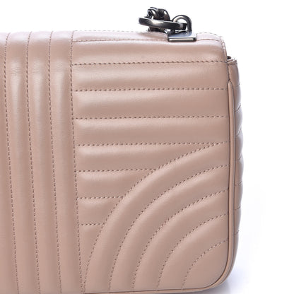 Prada Soft Calfskin Impunture Diagramme Medium Chain Flap Shoulder Bag Cipria 14 of 15