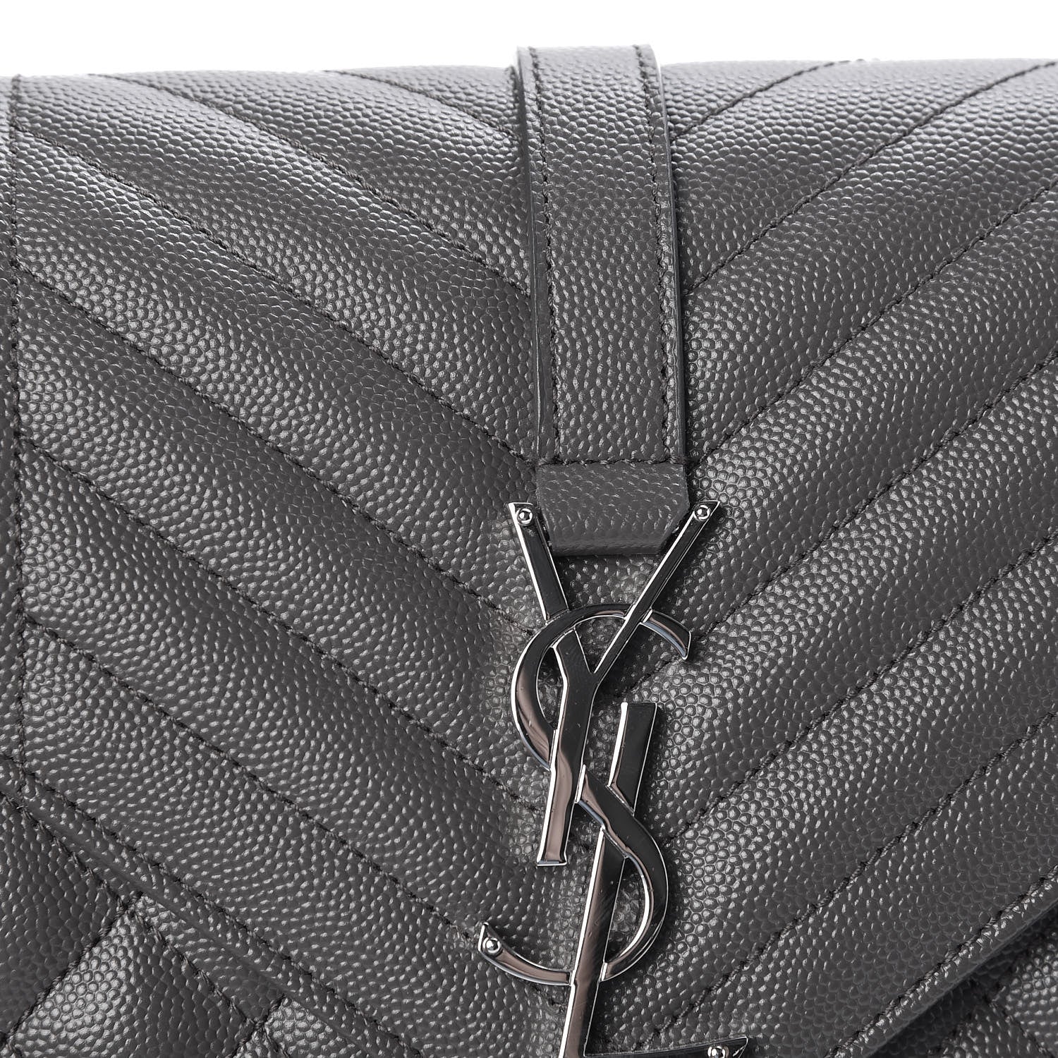 Saint Laurent Grain De Poudre Textured Mixed Matelasse Medium Triquilt Monogram Satchel Earth 9 of 9