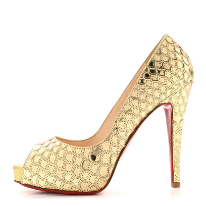 Christian Louboutin Calfskin Crepe Poseidon 120 Pumps 37 Perle 1 of 11