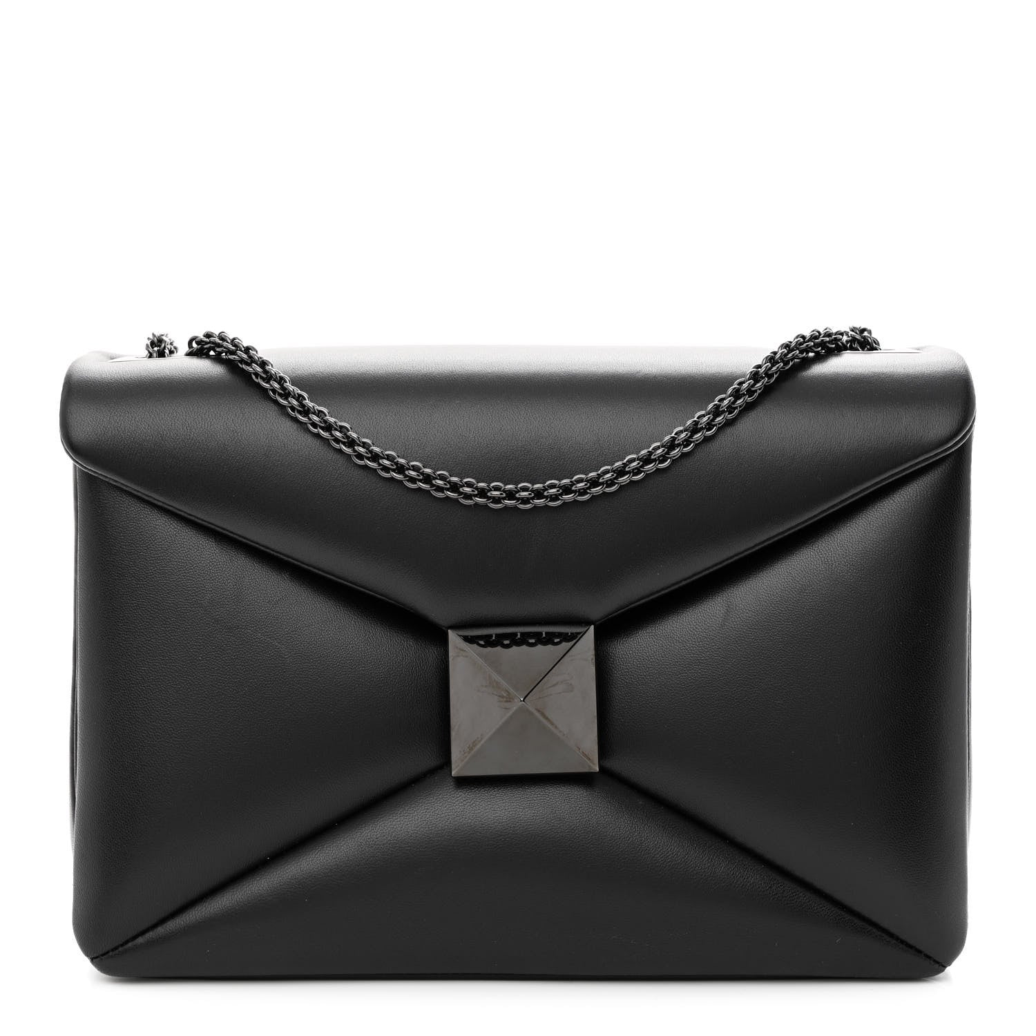 Valentino Garavani Nappa Tonal One Stud Chain Shoulder Bag Black 1 of 10