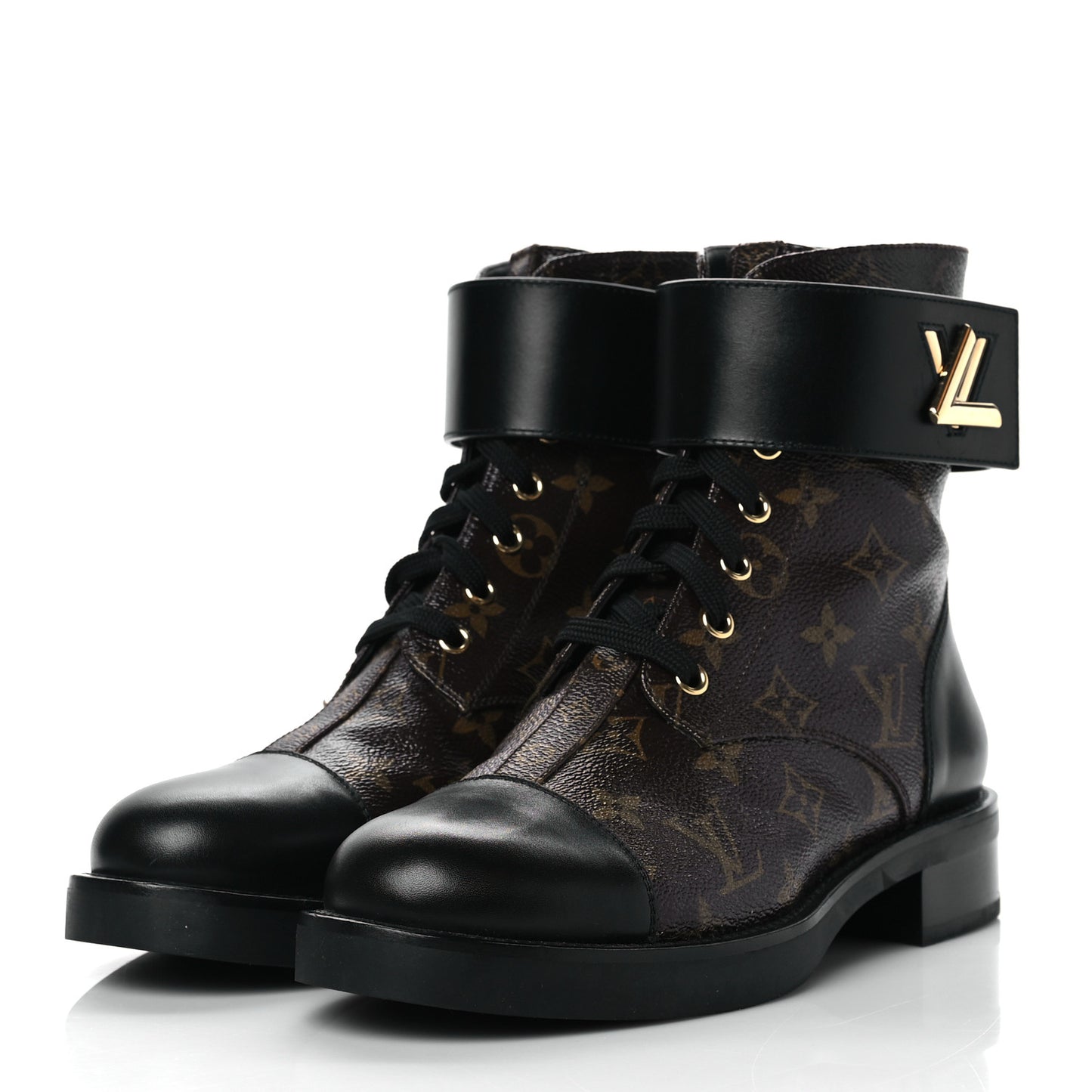 Calfskin Monogram Wonderland Flat Ranger Boots 39 Black