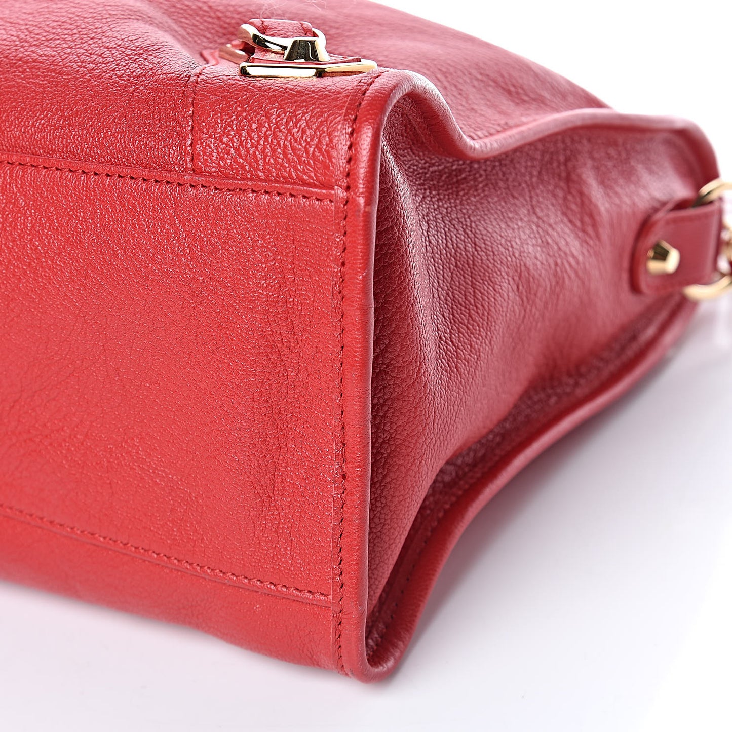Chevre Gold Metallic Edge Hardware City Rouge Grenade