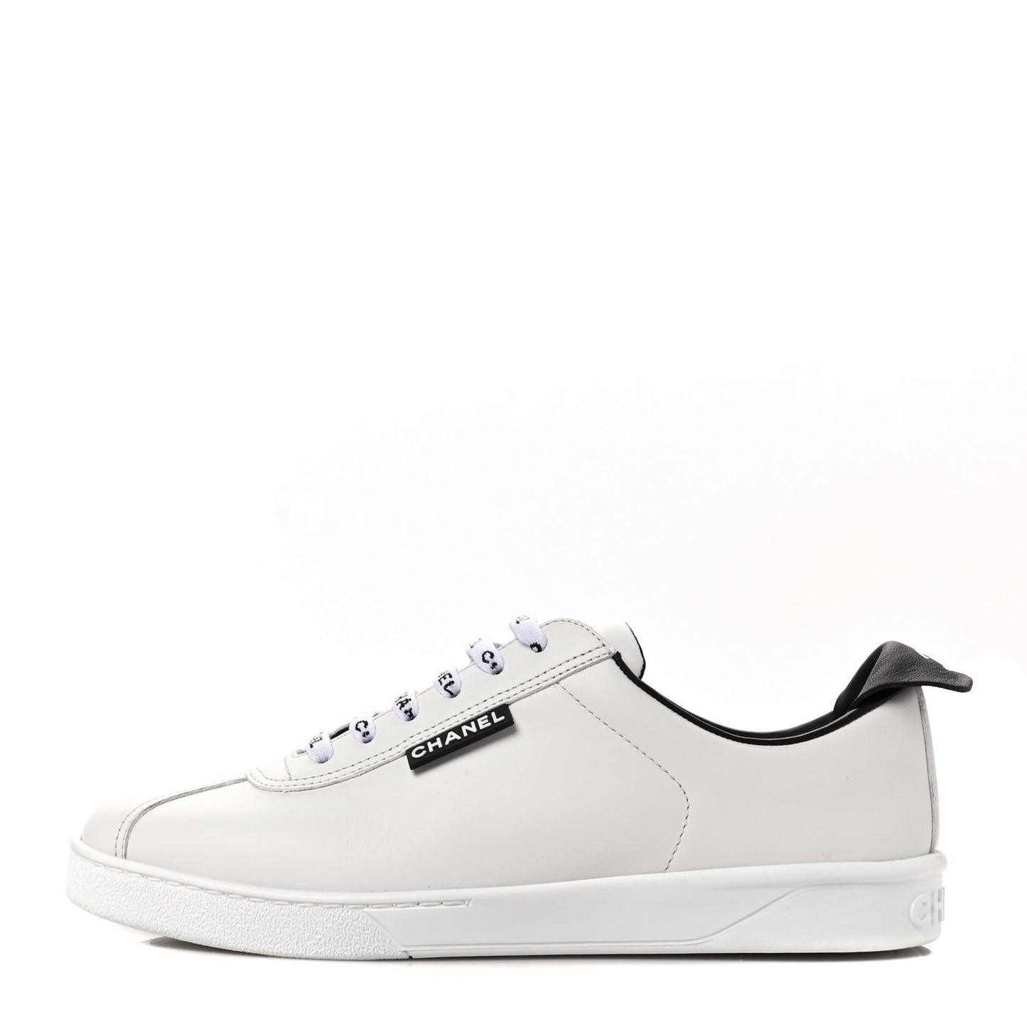 Calfskin CC Womens Sneakers 39 White