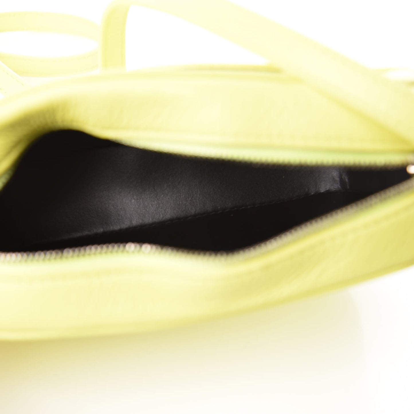 Calfskin Logo XS Everyday Camera Bag Acid Green Black