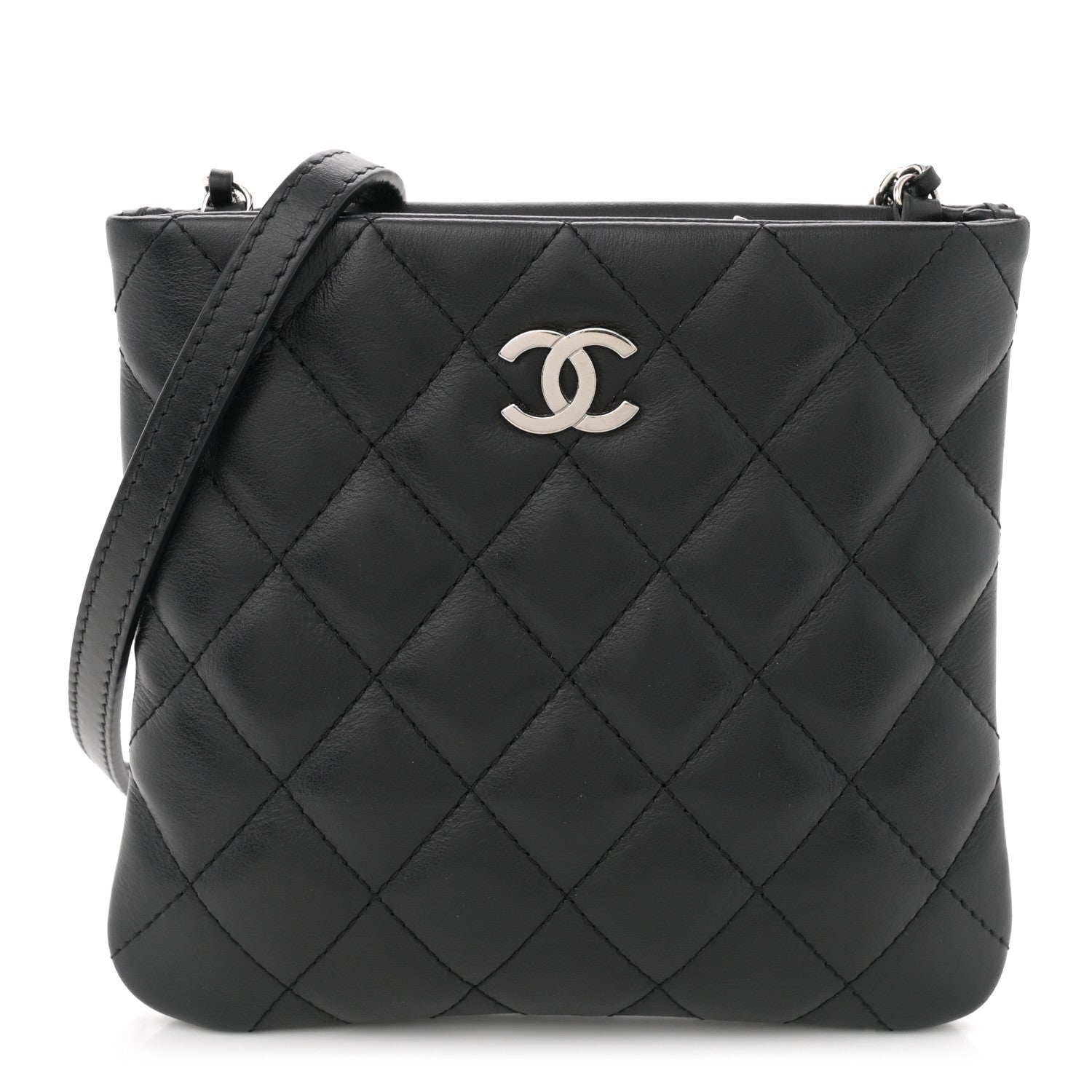 Chanel Lambskin Quilted Crossbody Bag Black 1 of 10