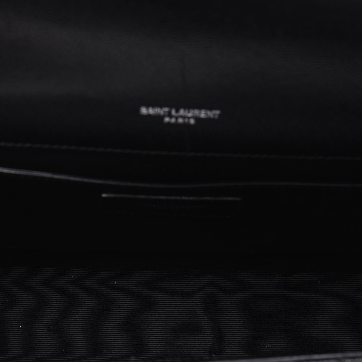 Saint Laurent Grain De Poudre Textured Mixed Matelasse Triquilt Medium Monogram Satchel Black 5 of 16