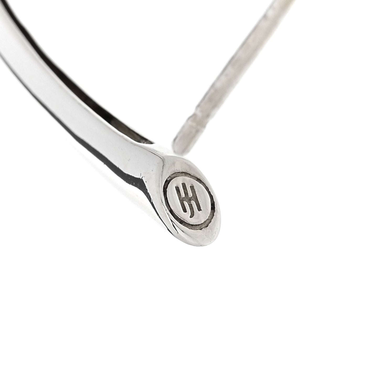 Sterling Silver Black Sapphire Large Bamboo Hoop Earrings
