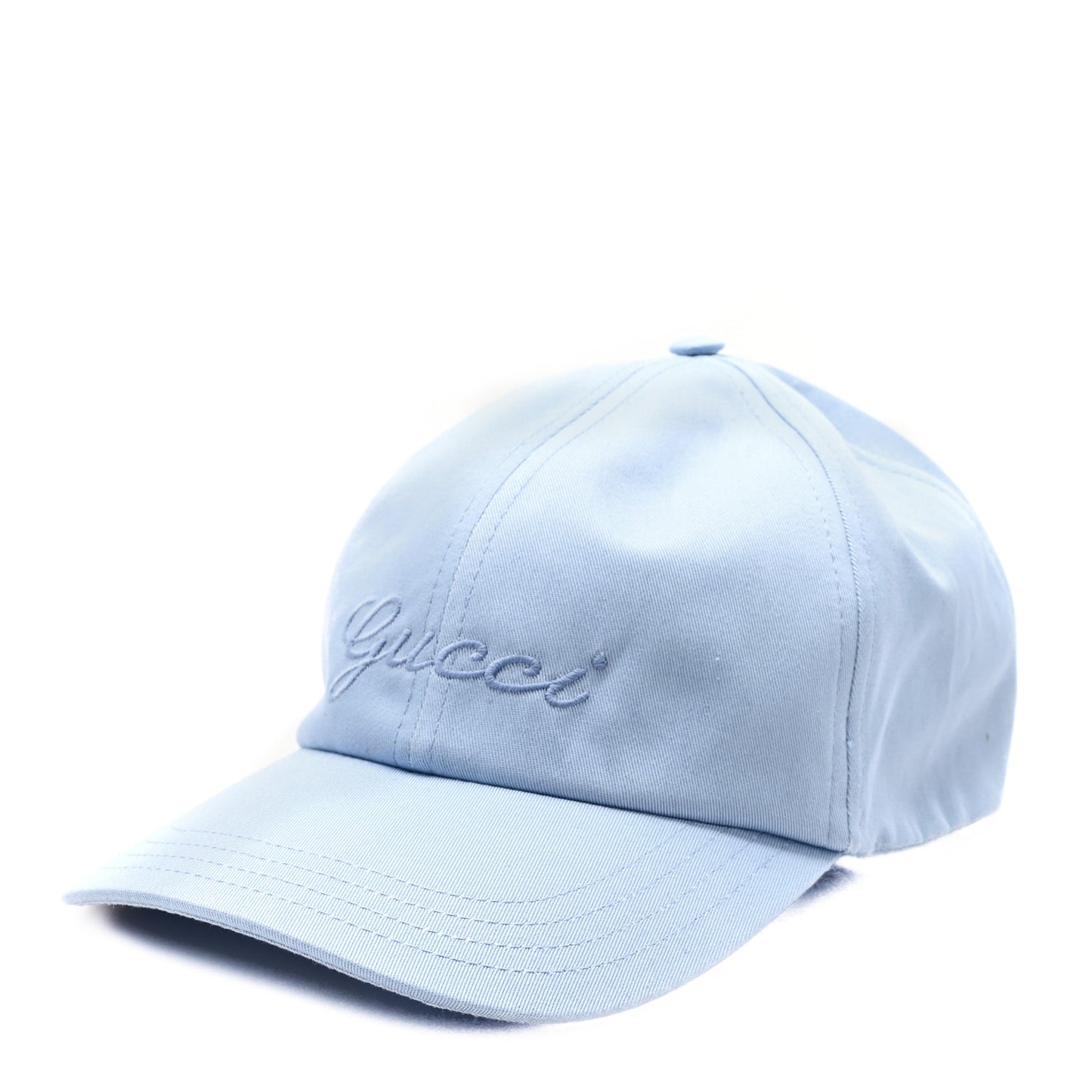 Cotton Embroidered Logo Script Baseball Hat XL Porcelain Blue