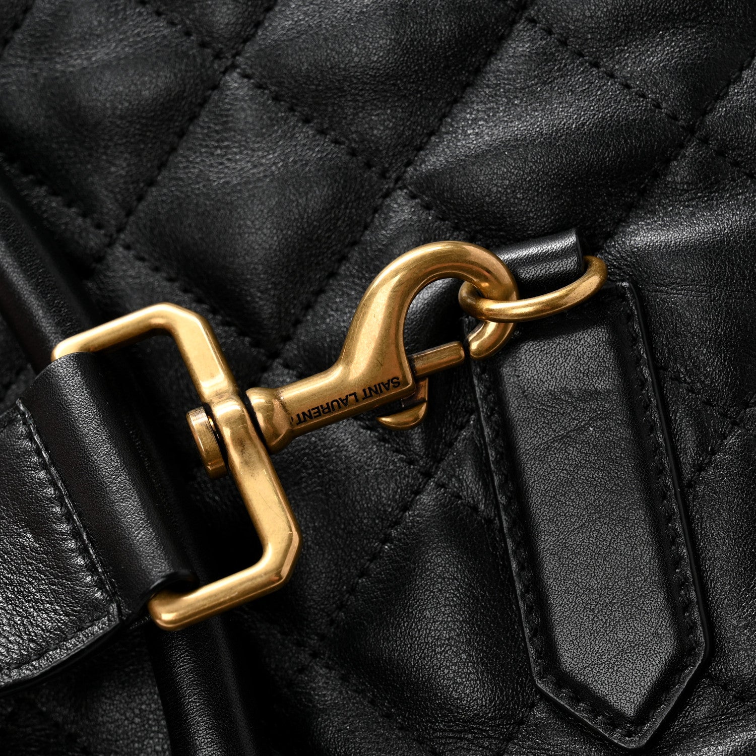 Saint Laurent Calfskin Quilted ES Giant Travel Bag Black 11 of 13