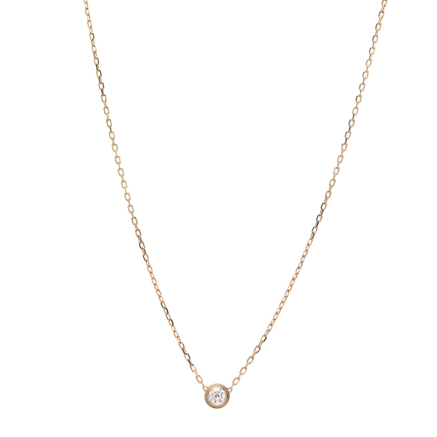 Cartier 18K Pink Gold Diamond LM D'Amour Pendant Necklace 1 of 7