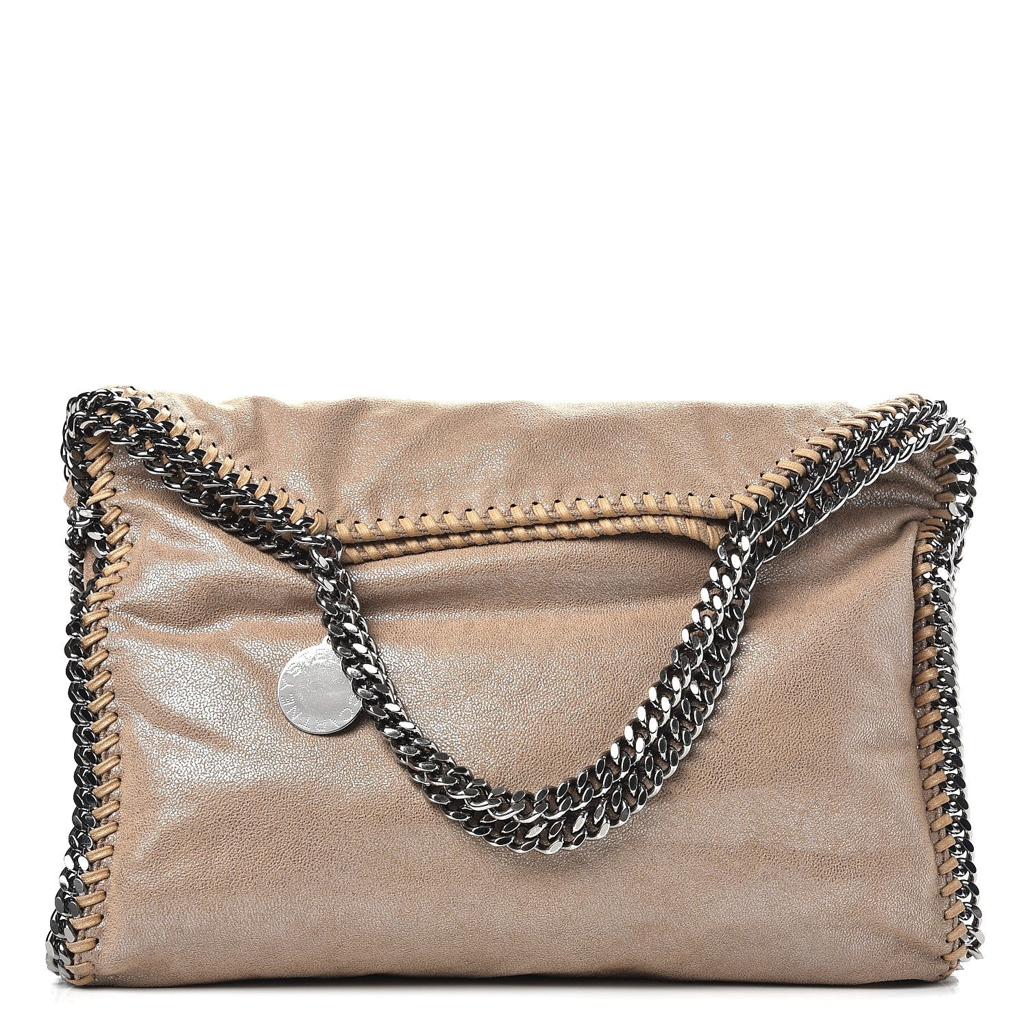 Stella McCartney Shaggy Deer Falabella Small Fold Over Tote Taupe 1 of 10