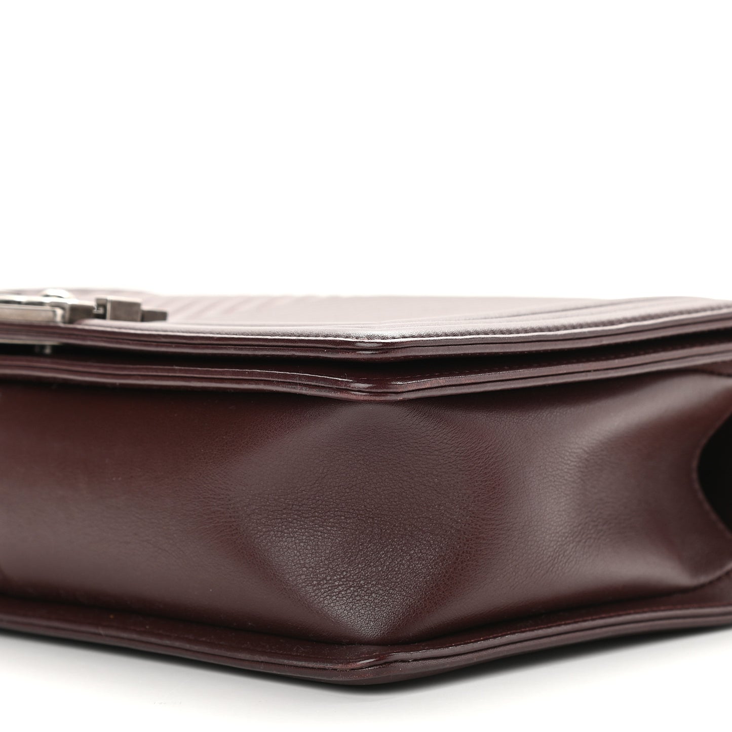 Calfskin Chevron Quilted New Medium Boy Flap Burgundy
