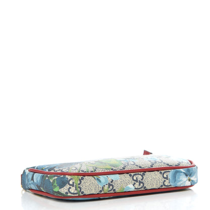 Gucci GG Supreme Monogram Blooms Mini Chain Bag Beige Blue Navy Hibiscus Red 4 of 7