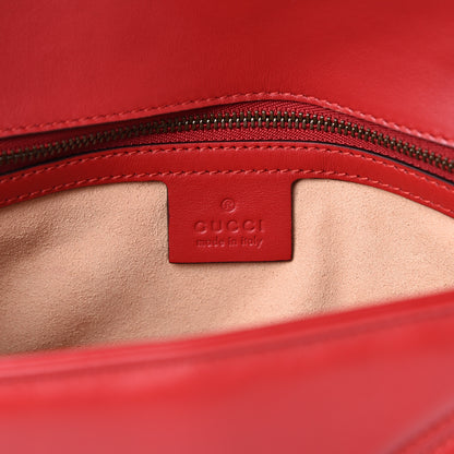 Gucci Calfskin Matelasse Small GG Marmont Shoulder Bag Hibiscus Red 5 of 15