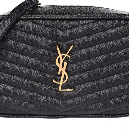 Saint Laurent Grain De Poudre Matelasse Monogram Mini Lou Camera Bag Black 10 of 11