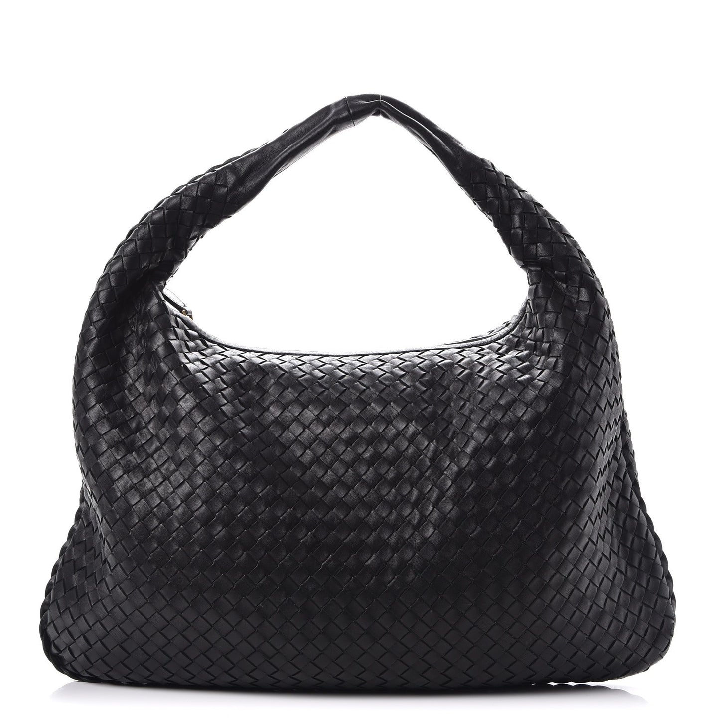 Nappa Intrecciato Large Veneta Hobo Nero Black