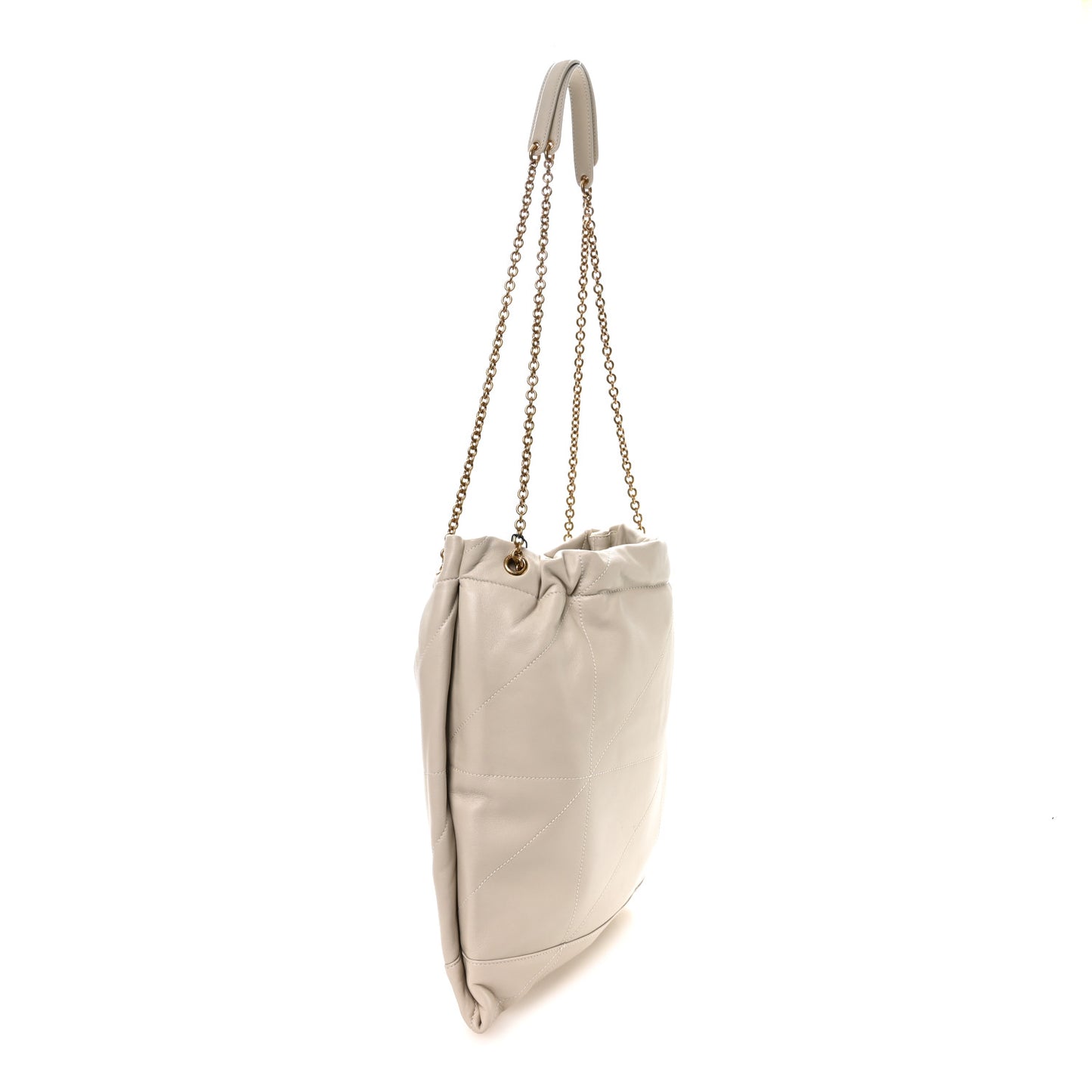 Lambskin Matelasse Monogram Medium Jamie 4.3 Pochon Crema Soft